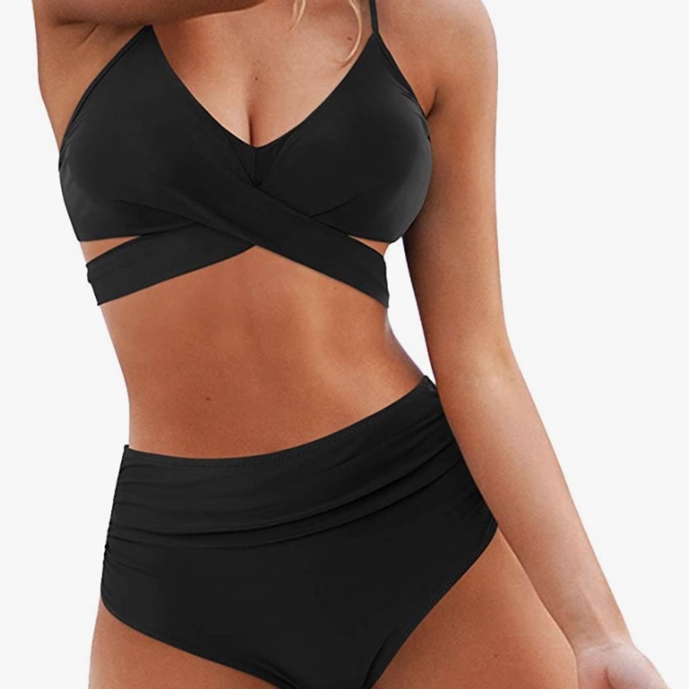 NEW~OMKAGI Women's High Waisted Bandage Bikini Set Wrap Two Piece Swimsuits